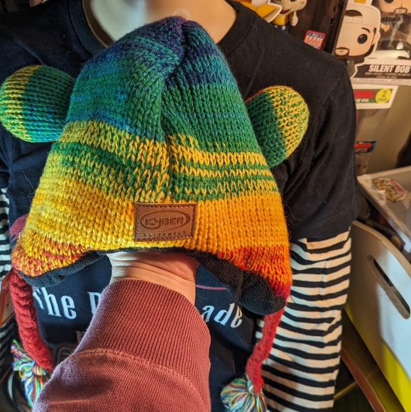 Kyber Rainbow Monkey Hat with Fleece lining, child to tween, with tags - Picture 5 of 5